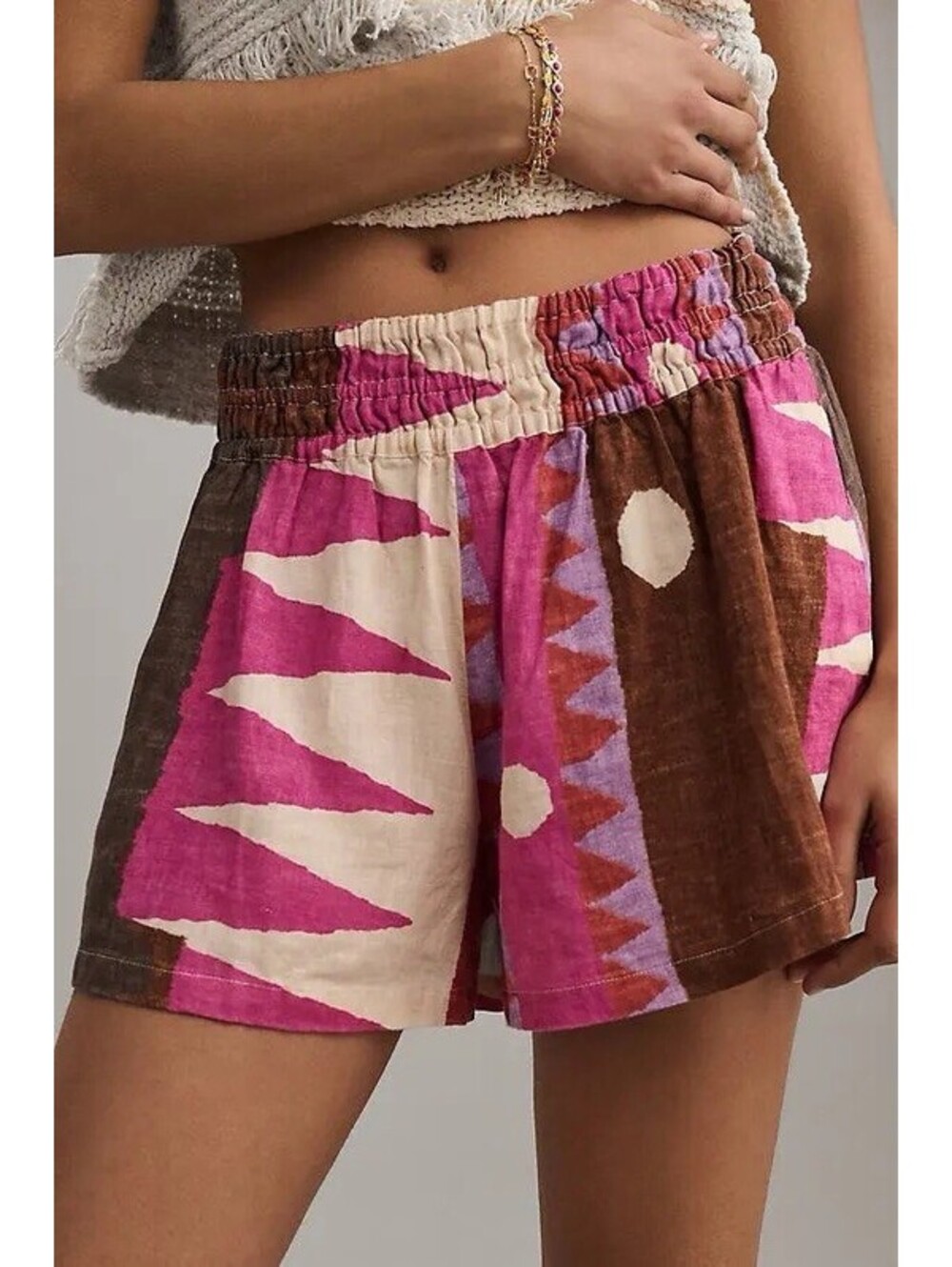 Mestiz by Anthropologie Somerset Linen Shorts in Len Edition Size Small Boho